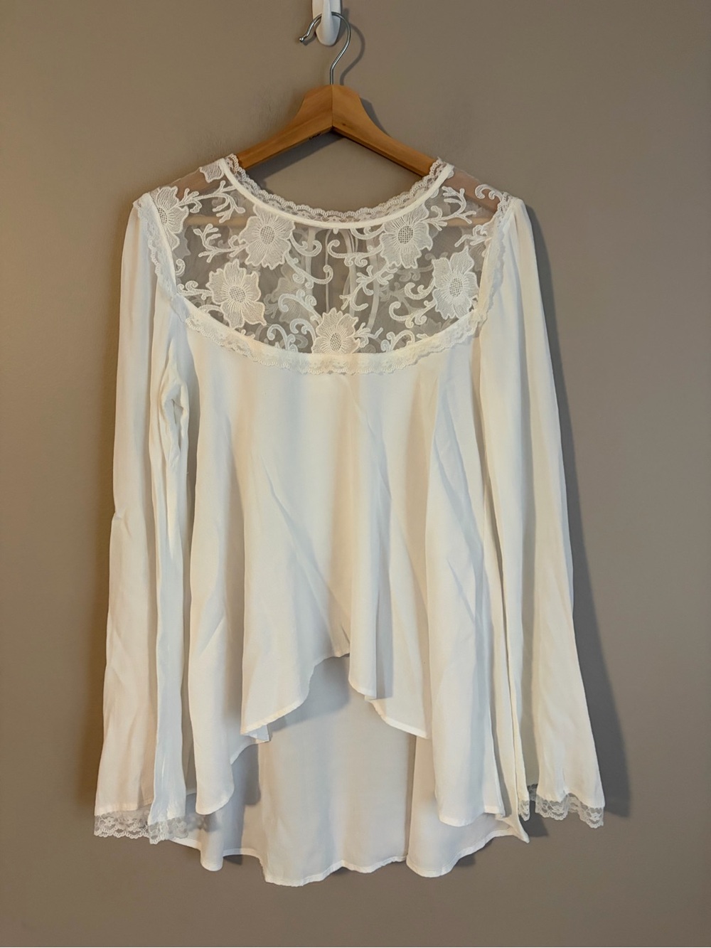 For Love & Lemons Lace Hi Low White Top large